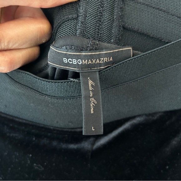 BCBGMaxAzria Women's Black Velour Pants Size Large - Picture 4 of 8